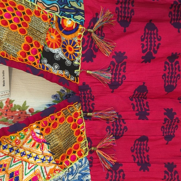 NWT Anandas patchwork fringed dress - Picture 5 of 5